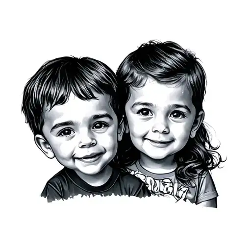Grandkids tattoo design idea