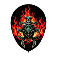 fire and turtle tattoo design idea