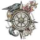 maritime compass tattoo design idea
