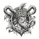 imagine a greek mythology surrounding separating zeus in the sky and hades in underworld, in each scenario, draw spartan tattoo design idea