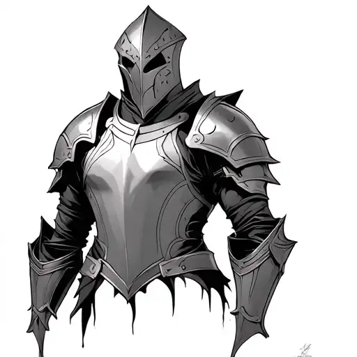 torn breastplate armor tattoo design idea