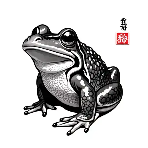 Traditional Japanese Frog tattoo design idea