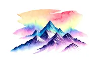 mountains aurora borealis colors tattoo design idea