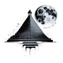 pyramide stairs moon tattoo design idea