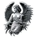 May your neighbors respect you, trouble neglect you, angels protect you, and heaven accept you tattoo design idea
