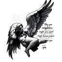 May your neighbors respect you, trouble neglect you, angels protect you, and heaven accept you tattoo design idea