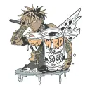 juice wrld 999 with an A tattoo tattoo design idea