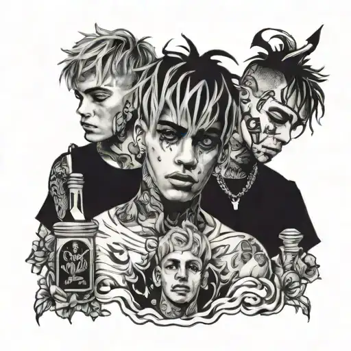 Juice Wrld, lil peep, demons tattoo design idea