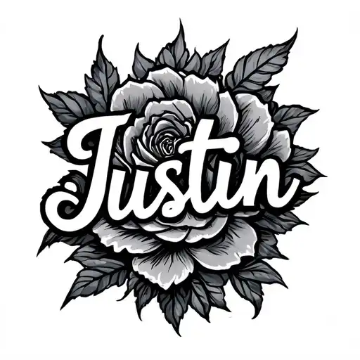 The word "Justin" tattoo design idea