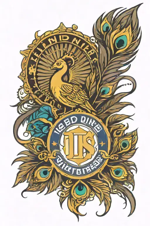 Leeds United logo and Peacock feather tattoo design idea