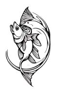 dear and walleye fish tattoo design idea