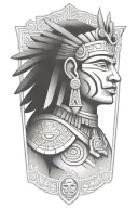 itzamna mayan god with pyramid tattoo design idea