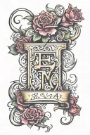 letters E,M,Y,W,R tattoo design idea