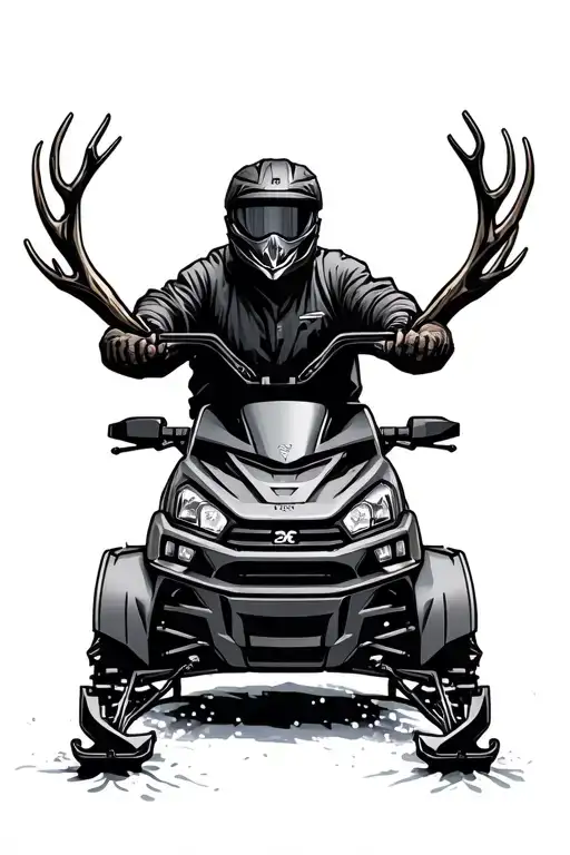 snowmobile hunting trucks tattoo design idea