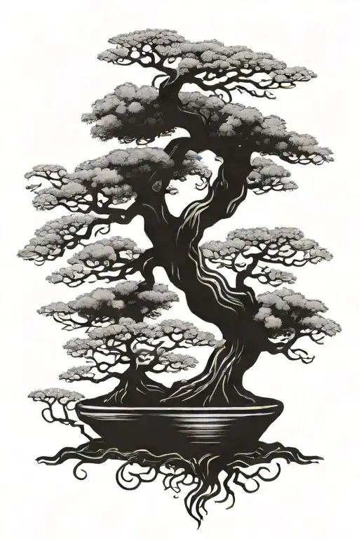bonsai tree tattoo design idea