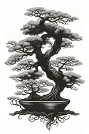 bonsai tree tattoo design idea