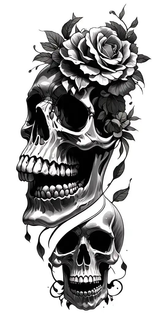 skulls, filagree tattoo design idea