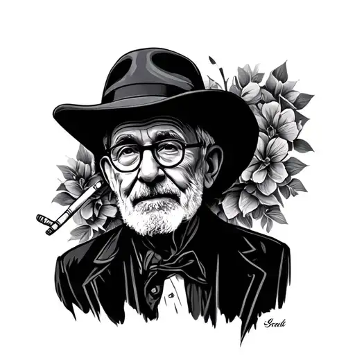 in memory of grandpa who likes cigarette tattoo design idea