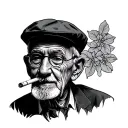 in memory of grandpa who likes cigarette tattoo design idea