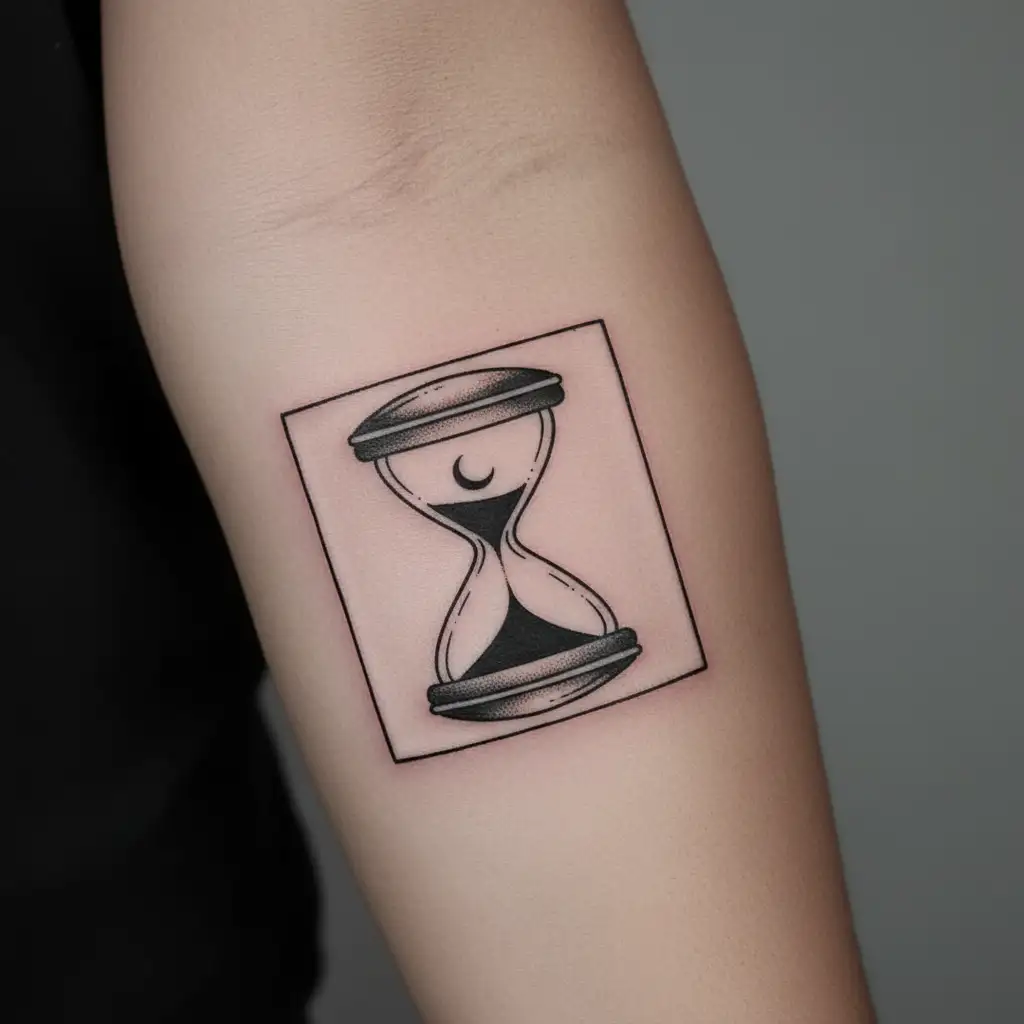 simple Hourglass tattoo design idea