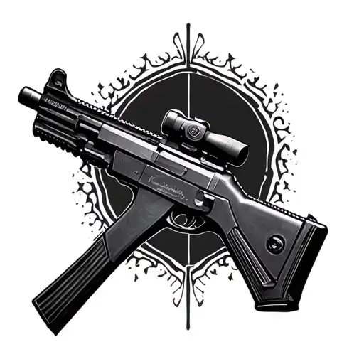 AK47 3d tattoo design idea