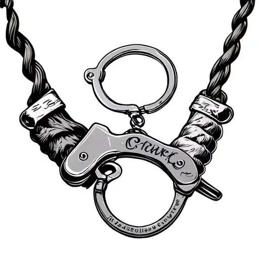 Whip handcuffs tattoo design idea