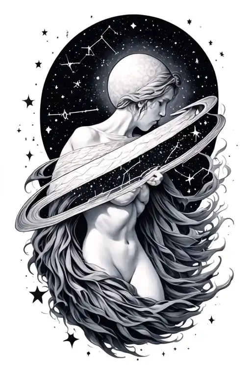 Aquarius Constellation tattoo design idea