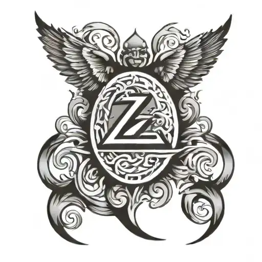 Womb tattoo with greek zeta symbol tattoo design idea