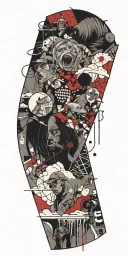 comic strip tattoo design idea