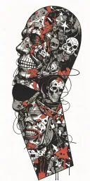 comic strip tattoo design idea