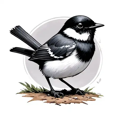 Willy Wagtail tattoo design idea