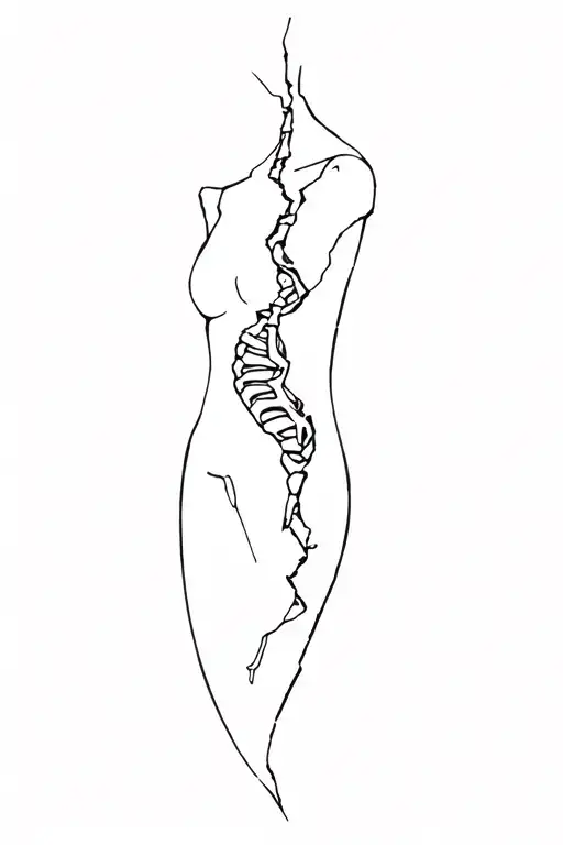 torn apart shoulder with skin flesh and bones tattoo design idea