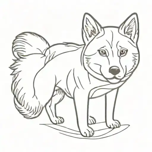 akita tattoo design idea