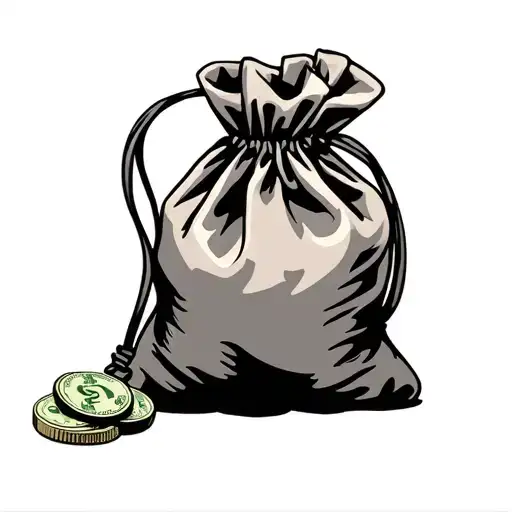 ambition money bag tattoo design idea