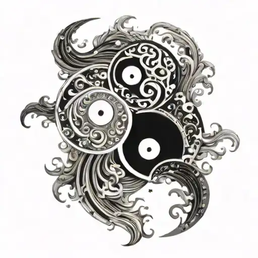 ying yang 1111 tattoo design idea
