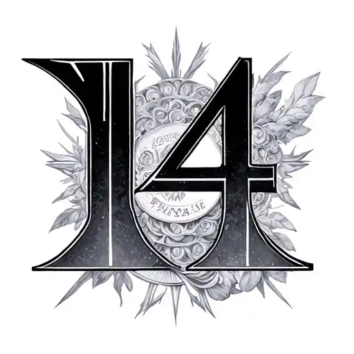 Roman Numeral 14 tattoo design idea