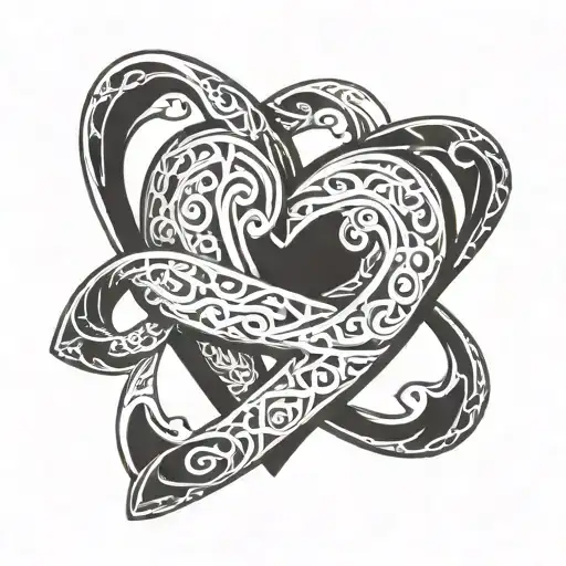 infinity symbol heart B M tattoo design idea
