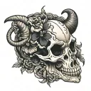 black sheep skull tattoo design idea