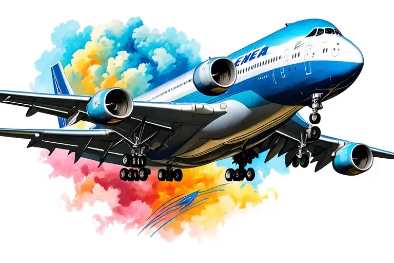 boeing 747 jumbo jet tattoo design idea