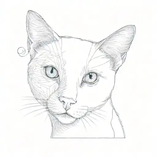 a white cat with blue eyes tattoo design idea