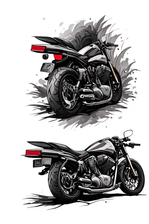 Motorbike tattoo design idea