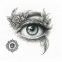 gypsy eye with gems tattoo design idea