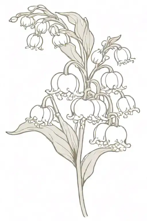 lily of the valley flower but the flower is made of bells tattoo design idea