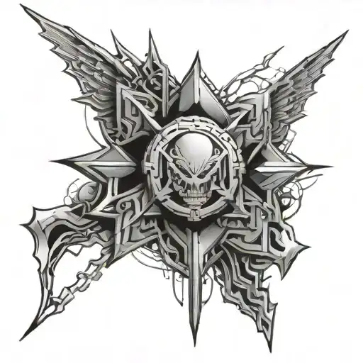 cyber sigilism style tattoo tattoo design idea