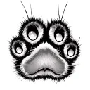 cat paw print tattoo design idea