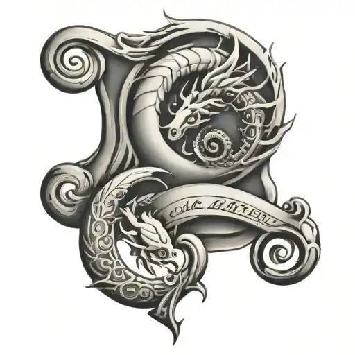 Aquarius Sagittarius Scorpio tattoo design idea