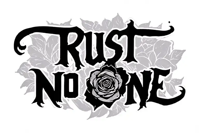 Trust no one written tattoo design idea