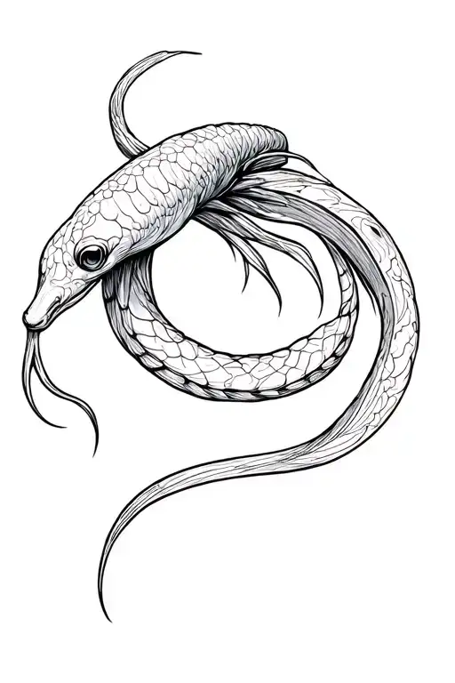 ribbon eel  tattoo design idea