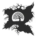 tree of life branches and roots merge out to celtic dragons tattoo design idea