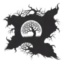 tree of life branches and roots merge out to celtic dragons tattoo design idea